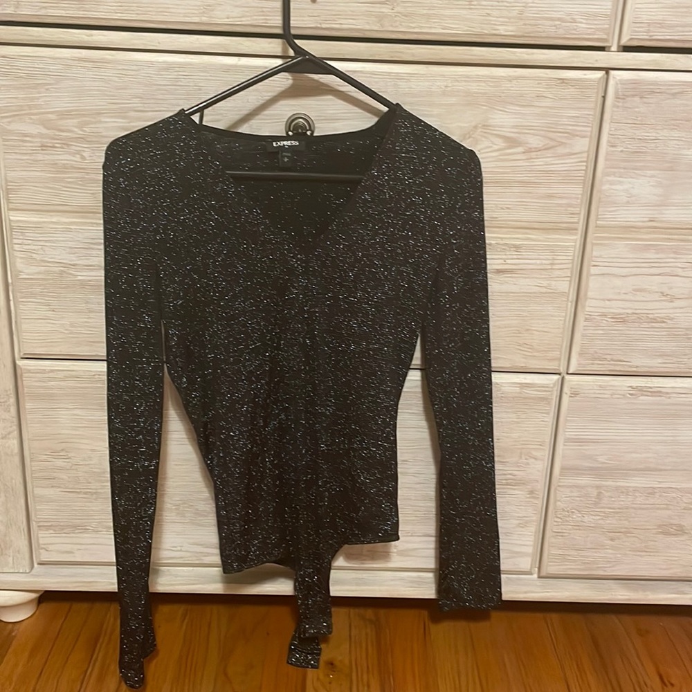 Express black shimmer bodysuit